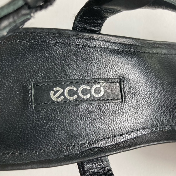 Ecco Black Leather Wedge Heeled Slingbacks size EUR 39, US 8.5 - Picture 13 of 13
